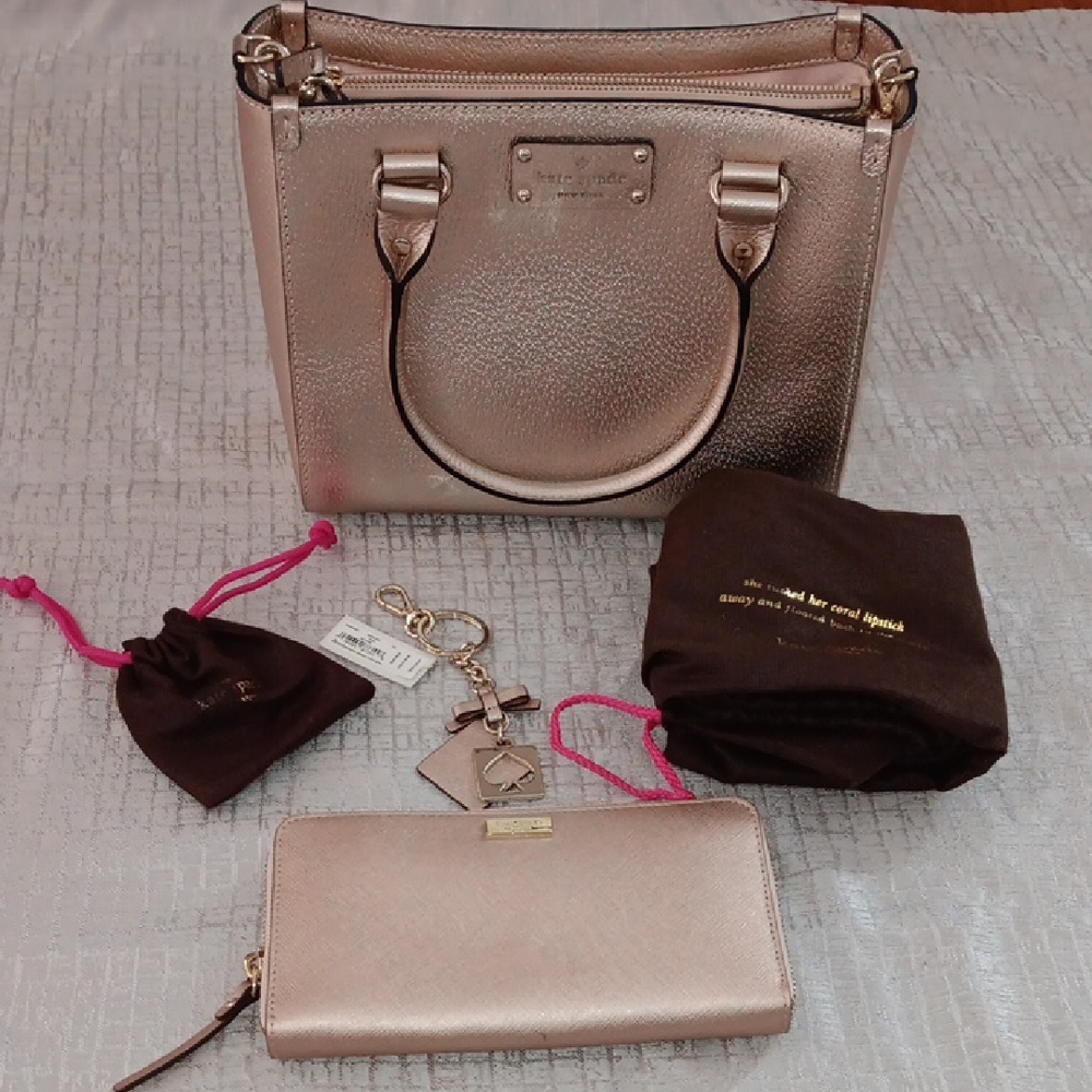 Kate Spade New York Wellesley Quinn Boarskin Leather Satchel And Wallet Set